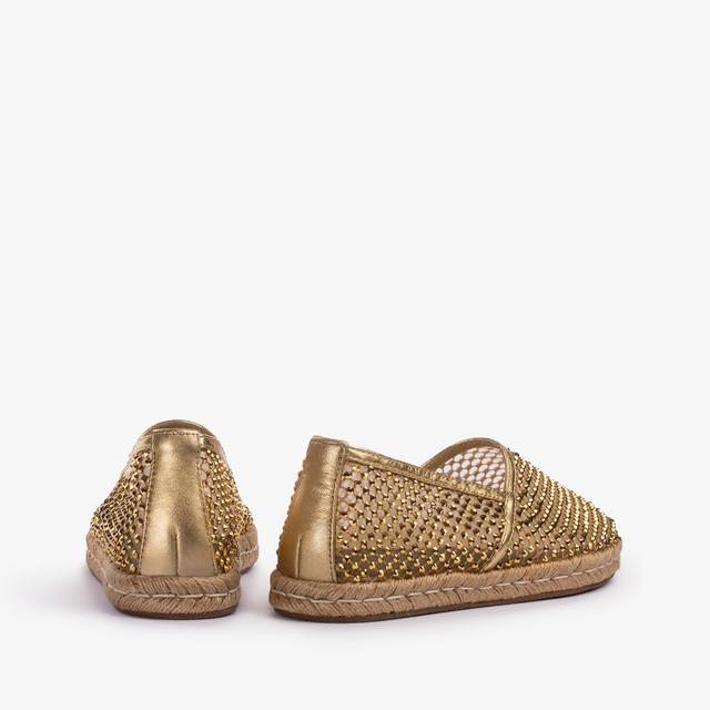 Le Silla Espadrilla Gioiello Rete Oro Con Cristalli