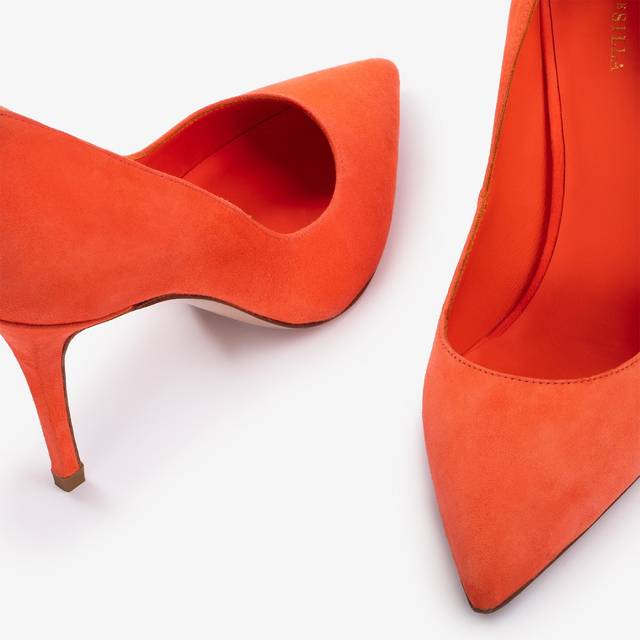 Le Silla Décolleté Camoscio Arancione Punch