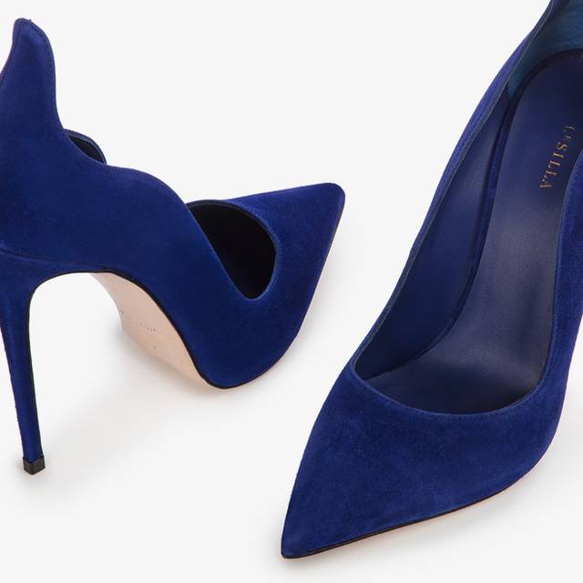 Le Silla Décolleté Camoscio Blu Lazuli