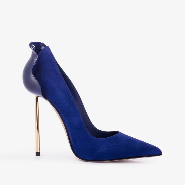 Le Silla Décolleté camoscio blu lazuli