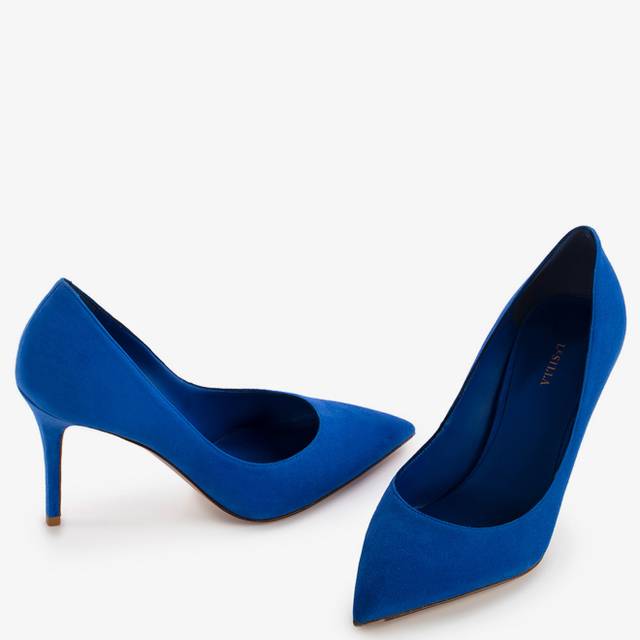 Le Silla Décolleté Camoscio Blu Persia