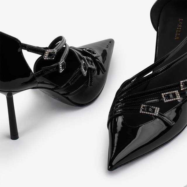 Le Silla Décolleté Con Listini Vernice Nera