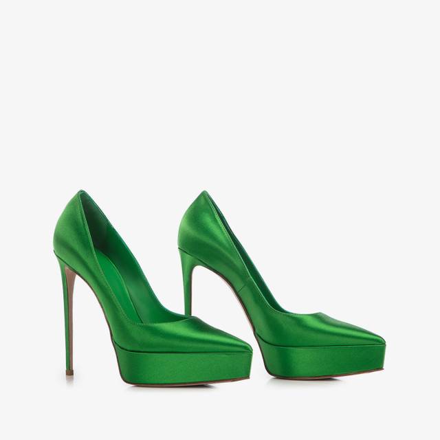 Le Silla Décolleté Con Plateau Raso Verde Emerald