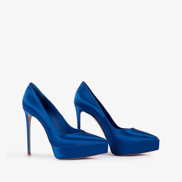 Le Silla Décolleté Con Plateau Satin Blu Persia