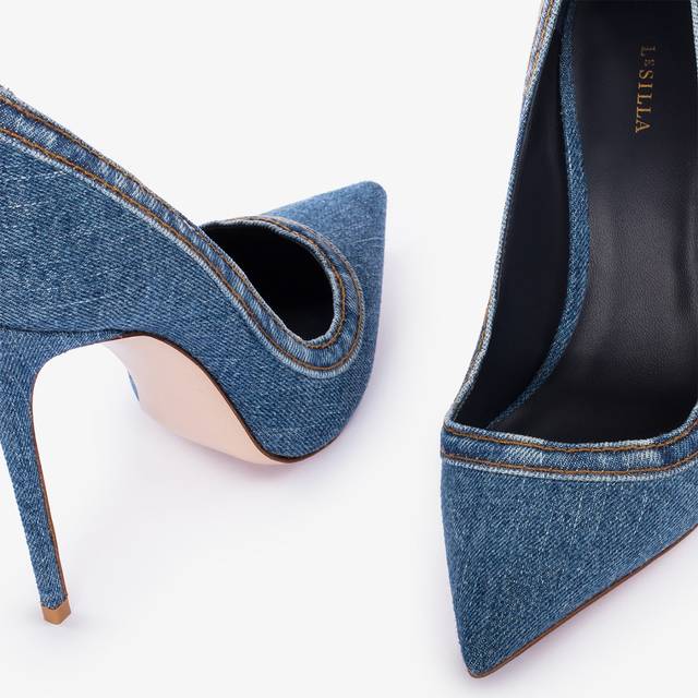 Le Silla Décolleté Denim Blu