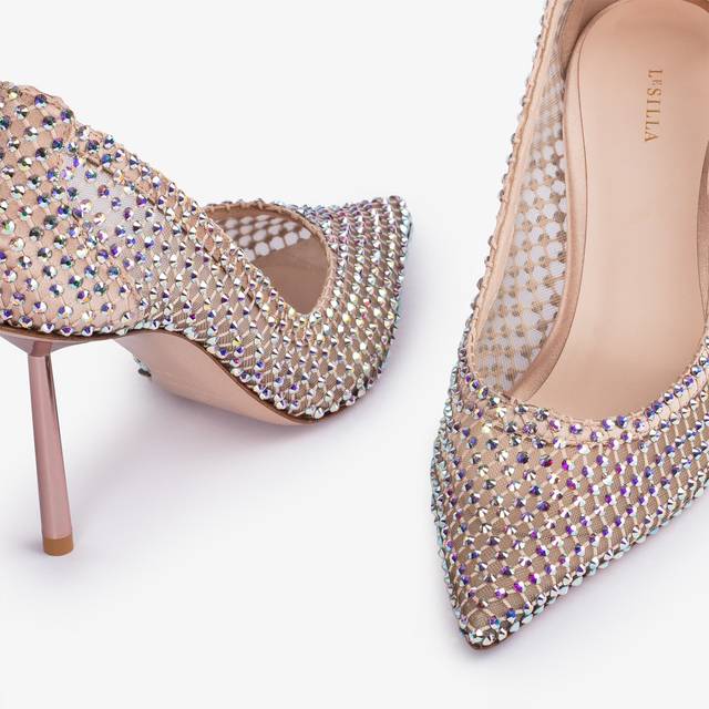 Le Silla Décolleté Gioiello Rete Nude Skin