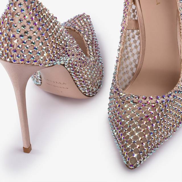 Le Silla Décolleté Gioiello Rete Nude Skin