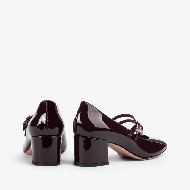 Le Silla Décolleté Mary Jane Vernice Rossa Cherry