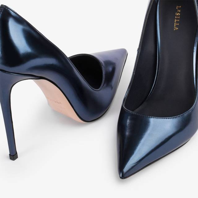 Le Silla Décolleté Metallizzata Blu Danubio