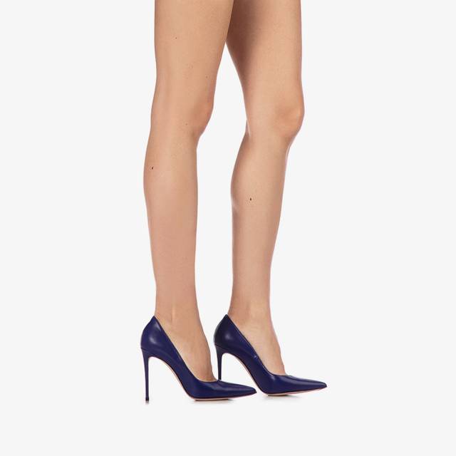 Le Silla Décolleté Pelle Blu Lazuli