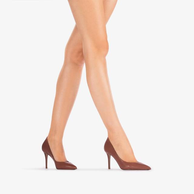 Le Silla Décolleté Pelle Marrone Cake