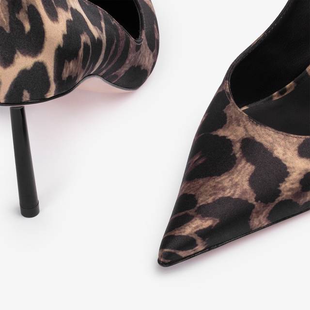 Le Silla Décolleté Raso Stampa Leopardata