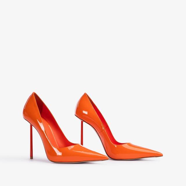 Le Silla Décolleté Vernice Arancione Mandarin