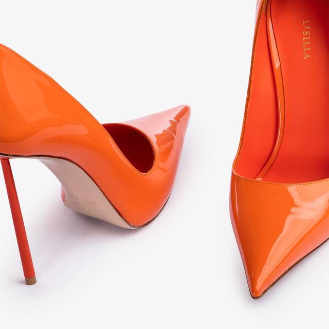 Le Silla Décolleté Vernice Arancione Mandarin