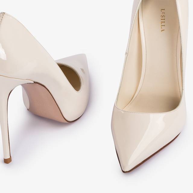 Le Silla Décolleté Vernice Bianca Milk