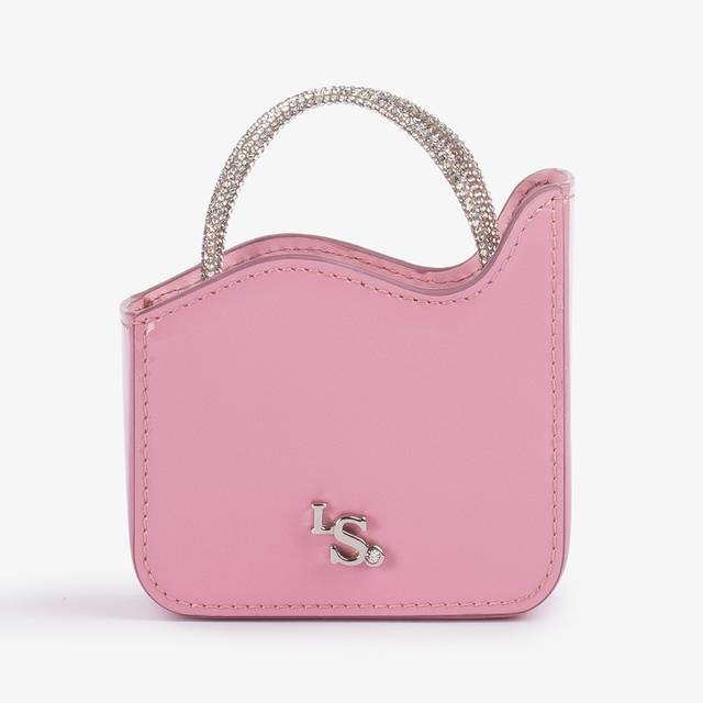 Le Silla Micro bag vernice rosa dea e Cristalli