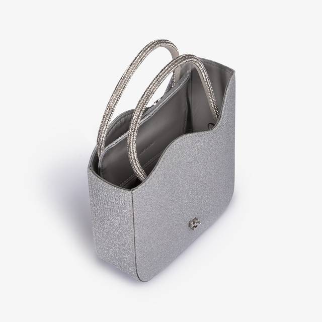 Le Silla Mini Bag Glitter Argento Con Cristalli