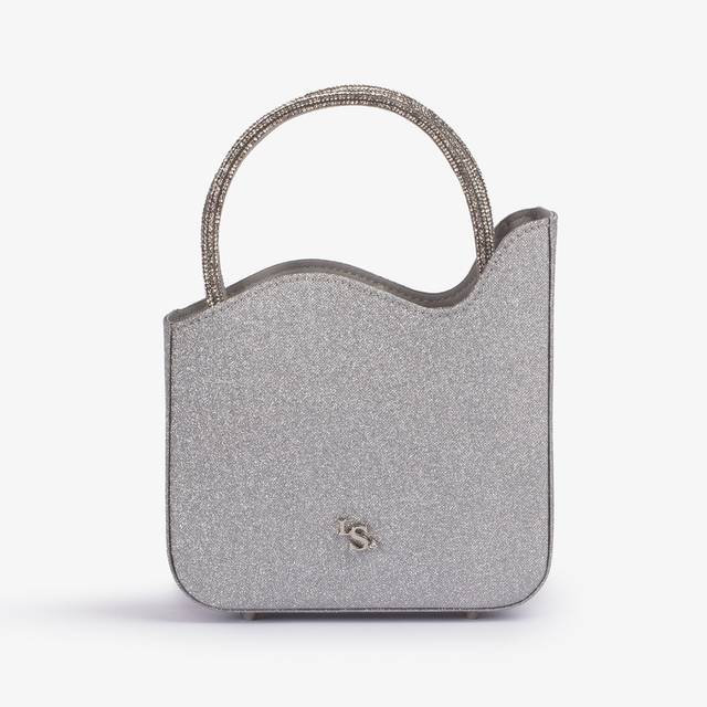 Le Silla Mini bag glitter argento con Cristalli