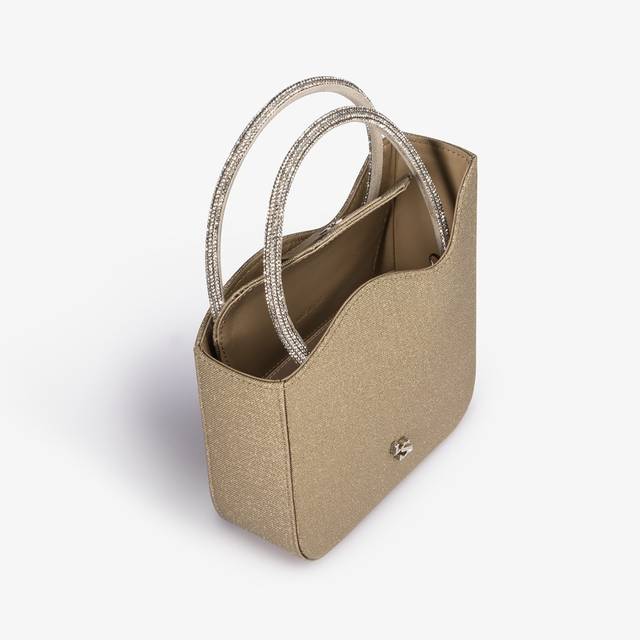 Le Silla Mini Bag Glitter Oro Con Cristalli