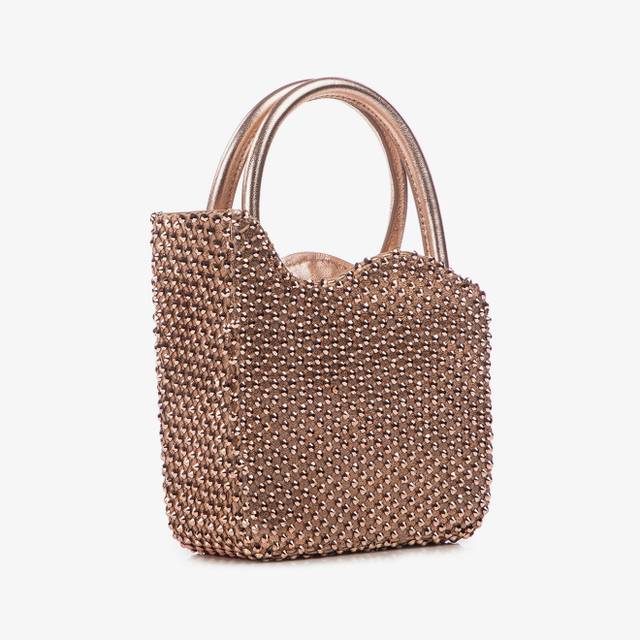 Le Silla Mini Bag Nappa Oro Rosa E Cristalli