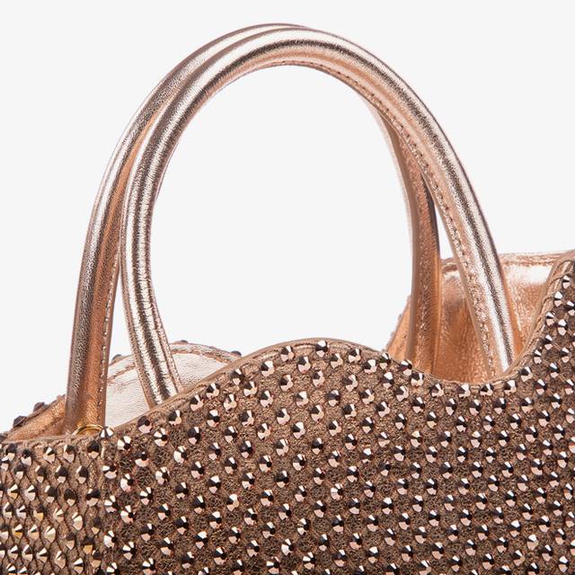 Le Silla Mini Bag Nappa Oro Rosa E Cristalli