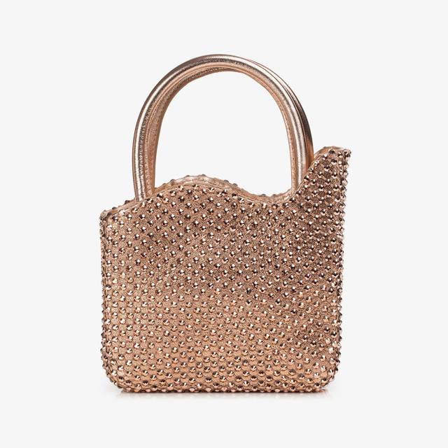 Le Silla Mini bag nappa oro rosa e Cristalli