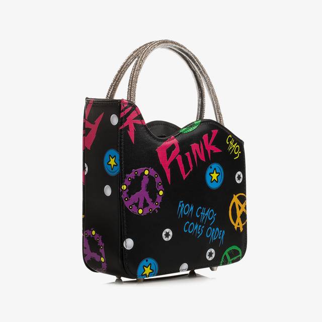 Le Silla Mini Bag Pelle Nera E Fucsia E Cristalli