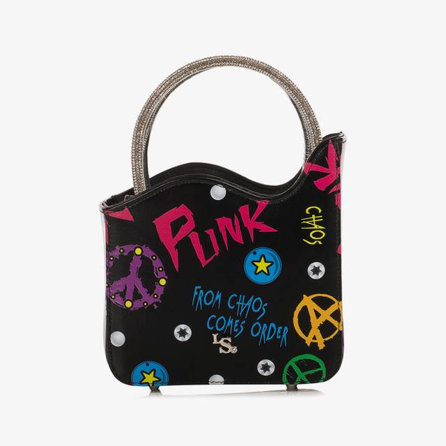 Le Silla Mini bag pelle nera e fucsia e Cristalli