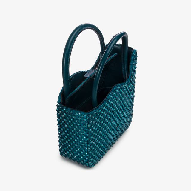 Le Silla Mini Bag Raso E Cristalli Verde Rasputin