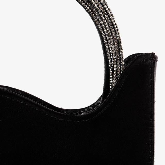 Le Silla Mini Bag Raso Nero E Cristalli