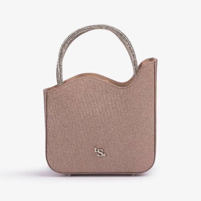 Le Silla Mini bag tessuto glitterato nude skin