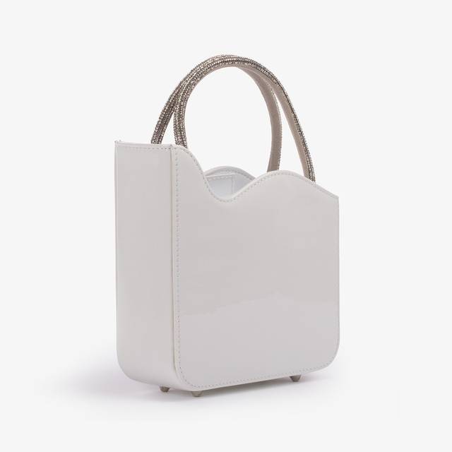 Le Silla Mini Bag Vernice Bianca Carta E Cristalli