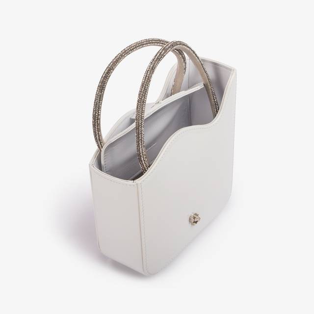 Le Silla Mini Bag Vernice Bianca Carta E Cristalli