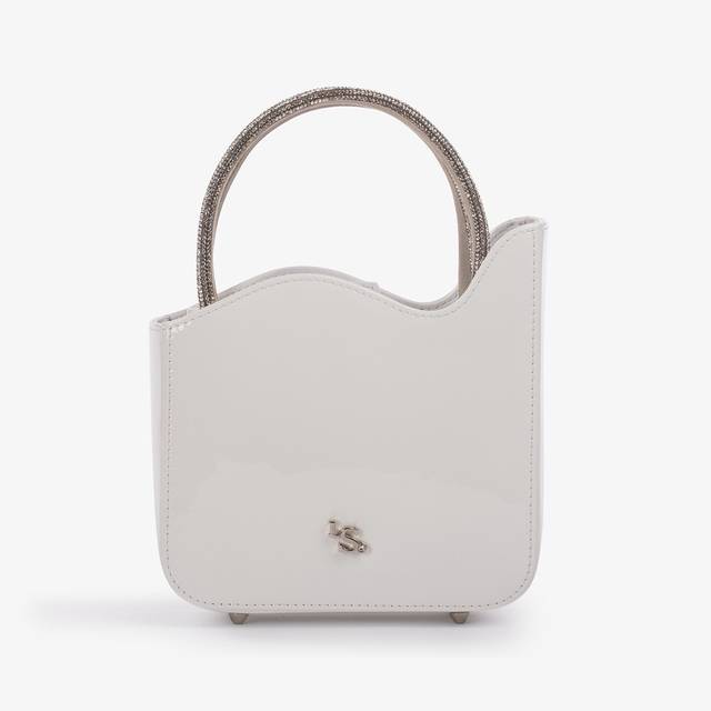 Le Silla Mini bag vernice bianca carta e Cristalli