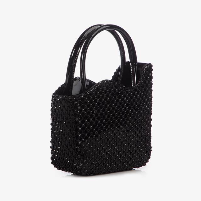 Le Silla Mini Bag Vernice Nera Jet E Cristalli