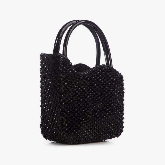 Le Silla Mini Bag Vernice Nera Jet E Cristalli