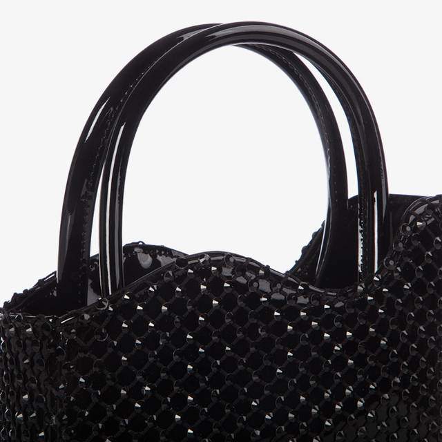 Le Silla Mini Bag Vernice Nera Jet E Cristalli