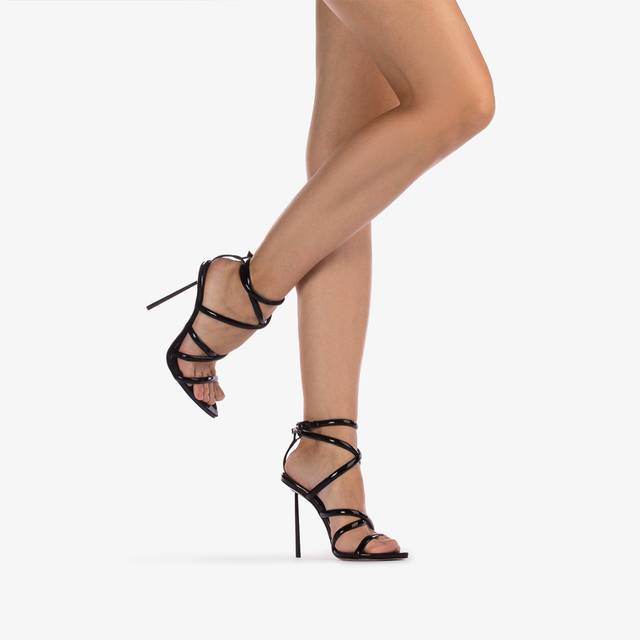 Le Silla Sandalo Con Fasce Incrociate Vernice Nero