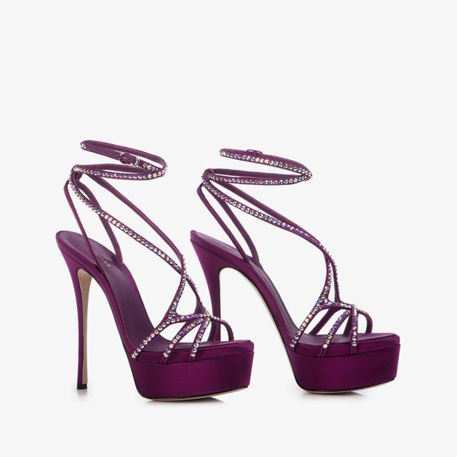 Le Silla Sandalo Con Plateau Raso Viola Grape