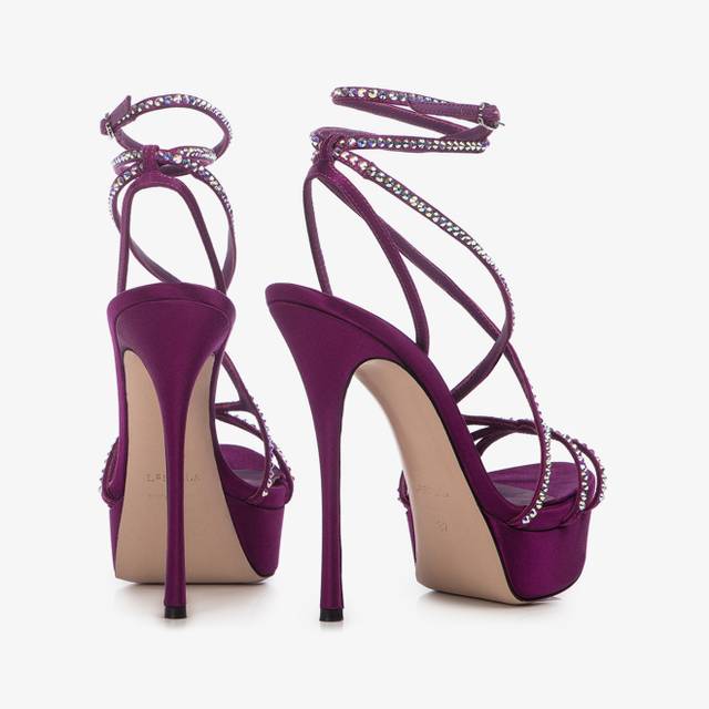 Le Silla Sandalo Con Plateau Raso Viola Grape