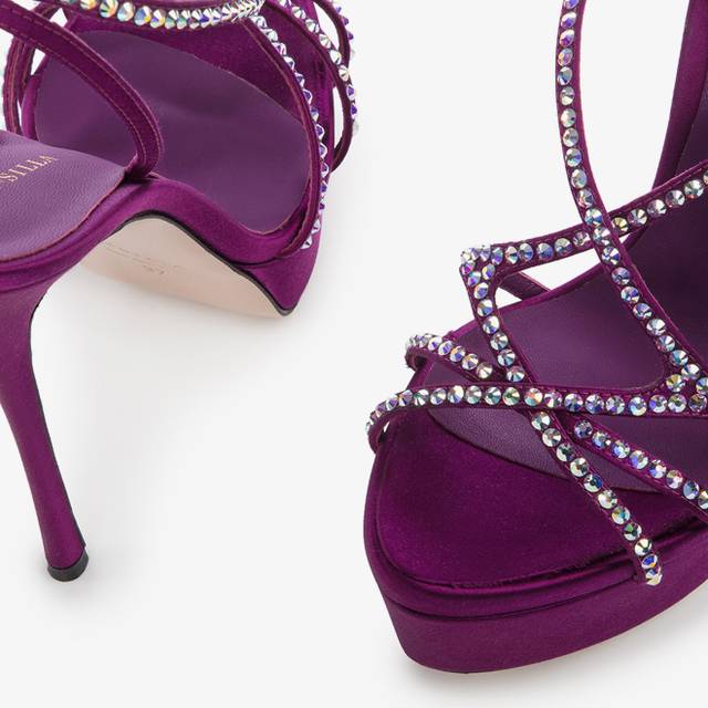 Le Silla Sandalo Con Plateau Raso Viola Grape