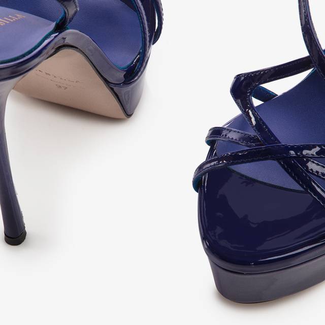 Le Silla Sandalo Con Plateau Vernice Blu Lazuli