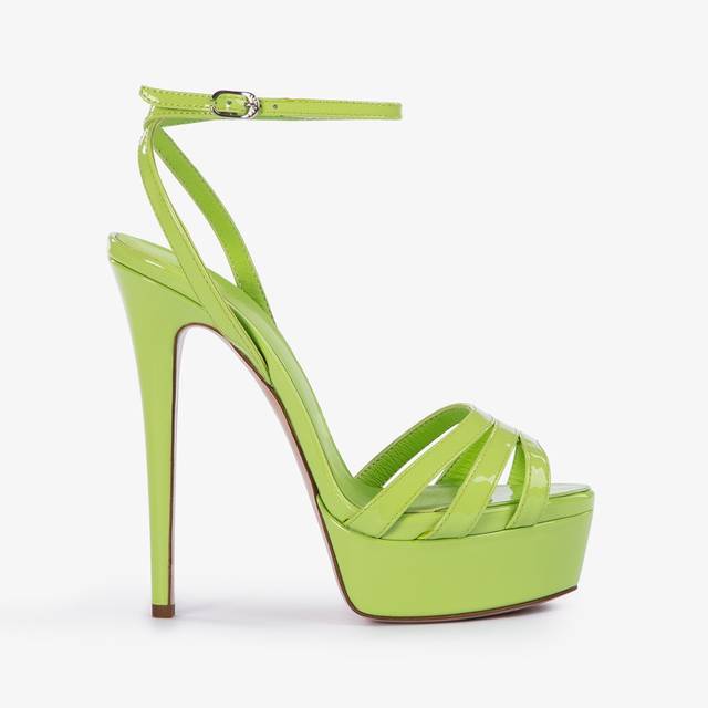 Le Silla Sandalo con plateau vernice verde apple