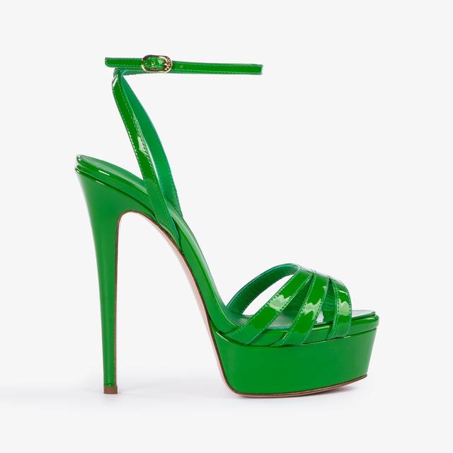 Le Silla Sandalo con plateau vernice verde emerald