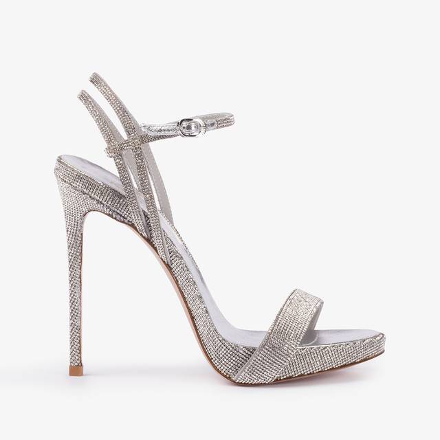 Le Silla Sandalo effetto pavé di Cristalli argento