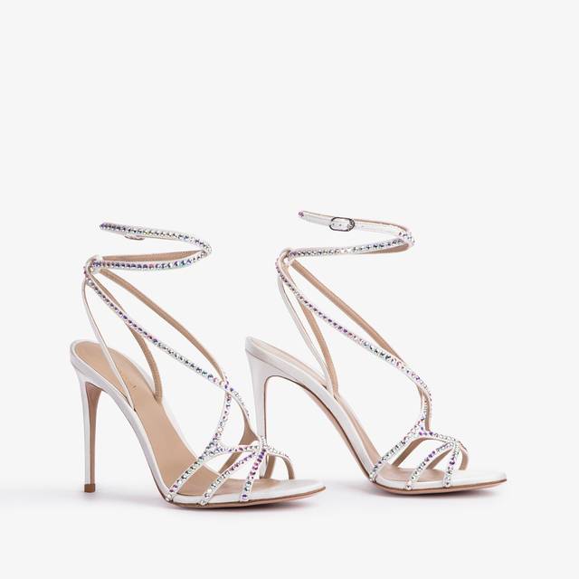 Le Silla Sandalo Raso Bianco Carta E Cristalli