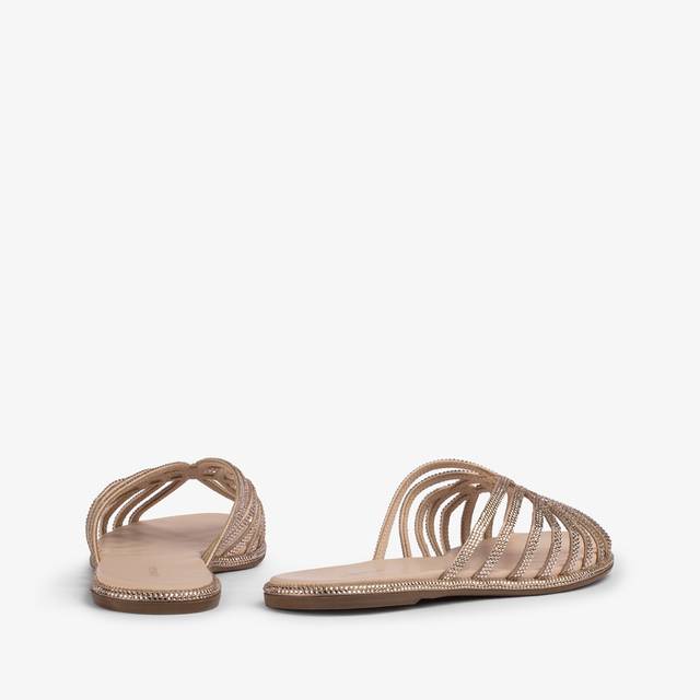 Le Silla Sandalo Raso Nude Skin Con Cristalli