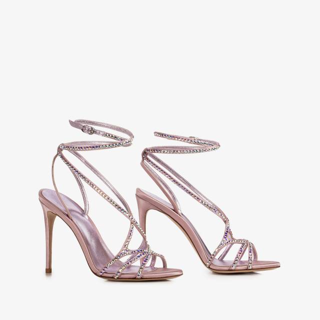 Le Silla Sandalo Raso Rosa Paris E Cristalli