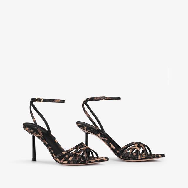 Le Silla Sandalo Raso Stampa Leopardata