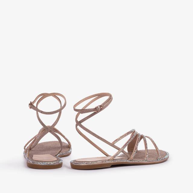 Le Silla Sandalo Tessuto Glitter Nude Skin